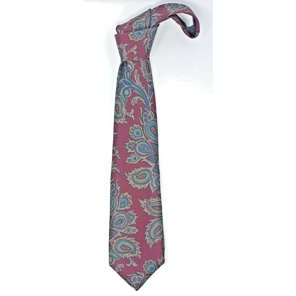 Robert‎ Talbott for Nordstrom Red Paisley Silk Men's Neck Tie L 58